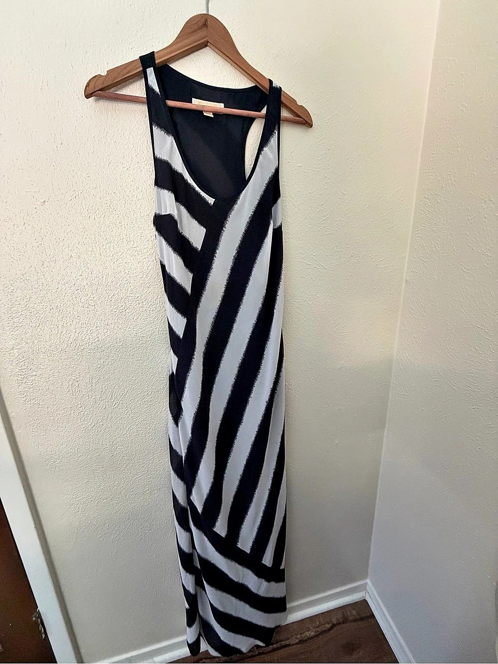 Michael Kors Striped Maxi Dress in Black & White